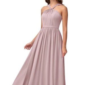 Azazie Jacey Chiffon Full Length Bridesmaid Dress - Vintage Mauve - Still in Box